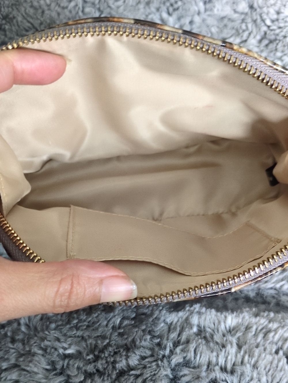 Brahmin Tina Pecan Melbourne Croc-Embossed Cosmetic Case - Picture 3 of 5